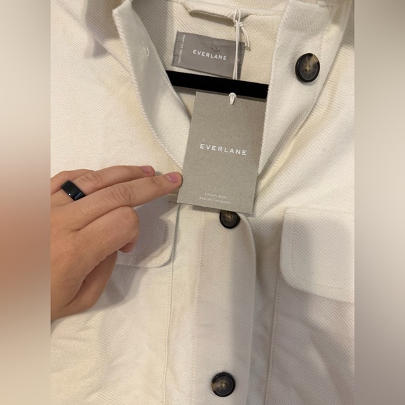 Everlane The Oversized Shirt Jacket Canvas Button Front Pockets Shacket NWT - Picture 4 of 5